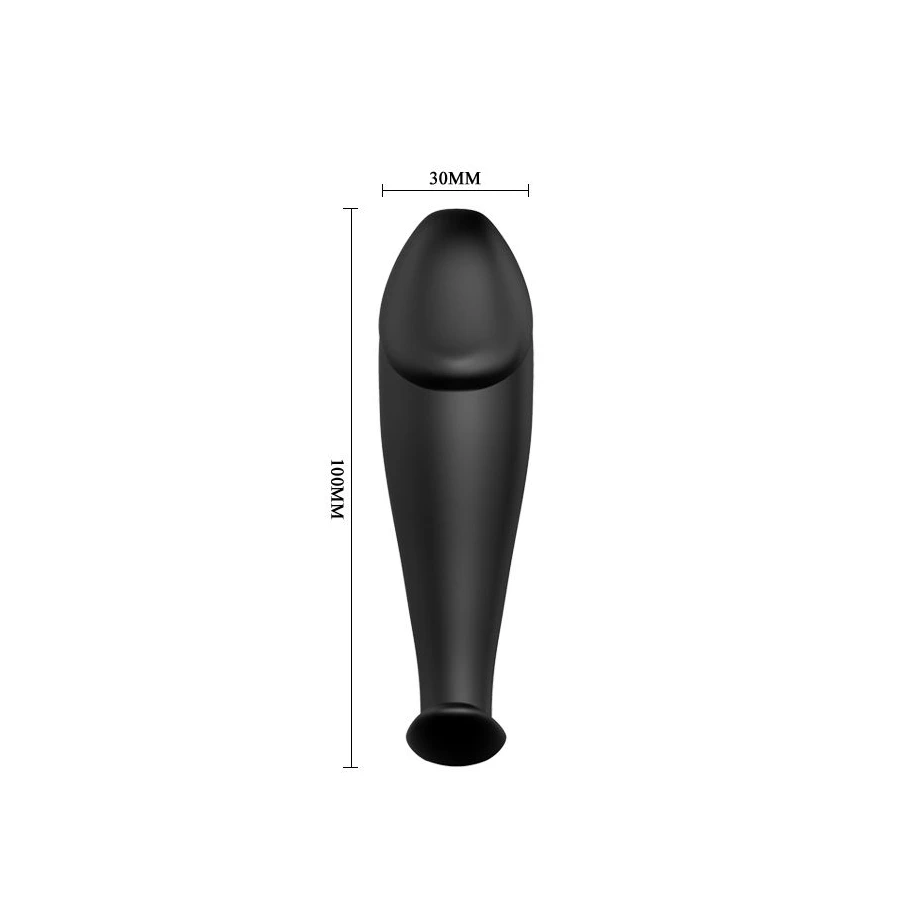 PRETTY LOVE - SILICONE ANAL PLUG FORMA DE PÊNIS E 12 MODOS DE VIBRAO PRETO